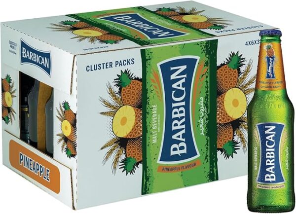 بربيكان شراب شعير زجاج نكهة اناناس 24*330مل